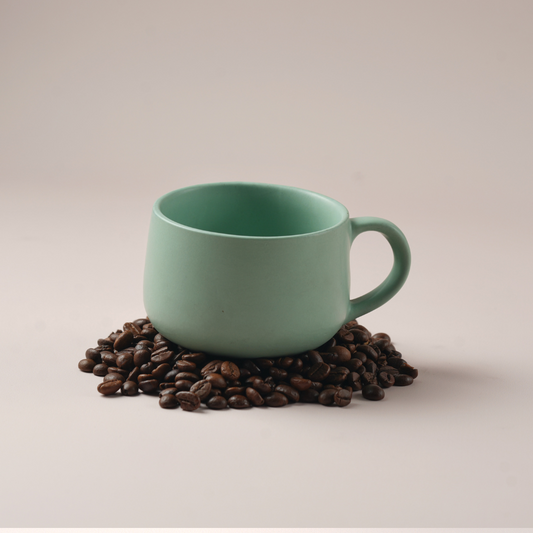 Minimalist Matte Green Ceramic Coffee Mug - Perfect for Coffee Lovers